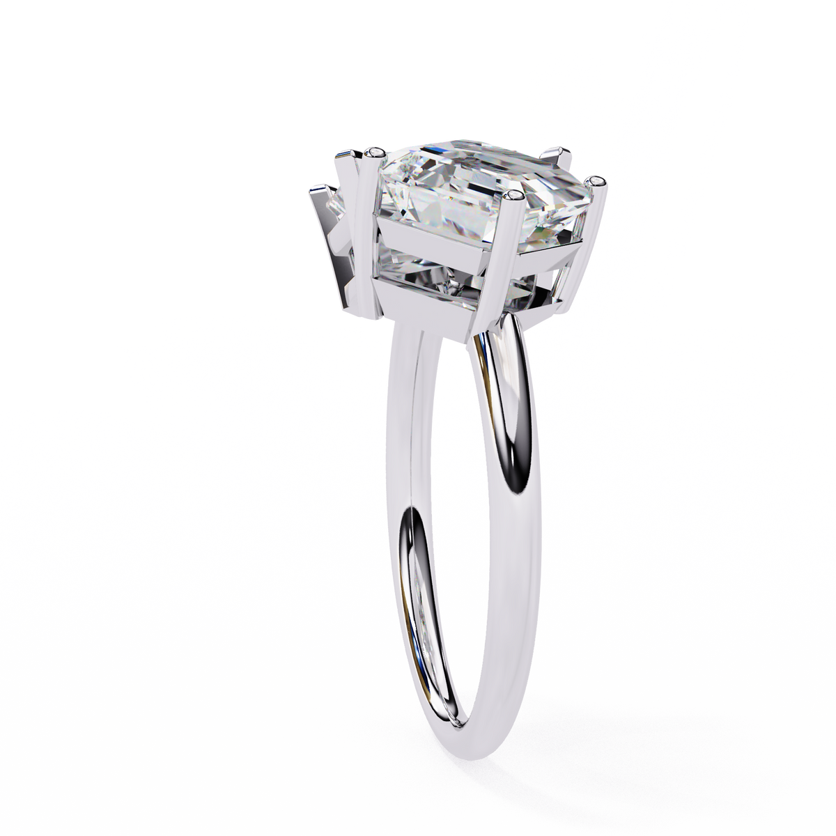 Reverra 14K Radiant Asscher Toi et Moi Engagement Ring, CTTW-4.17