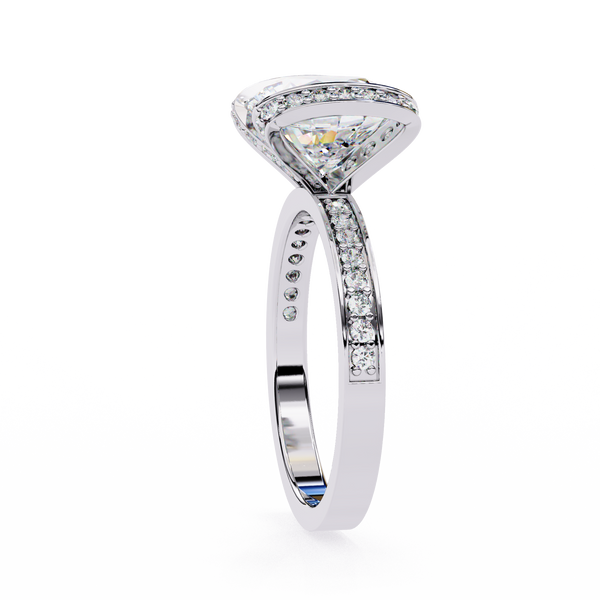 Reverra 14K Gold Round Lab Grown Diamond Double Halo Engagement Ring for Women, CTTW-3.3