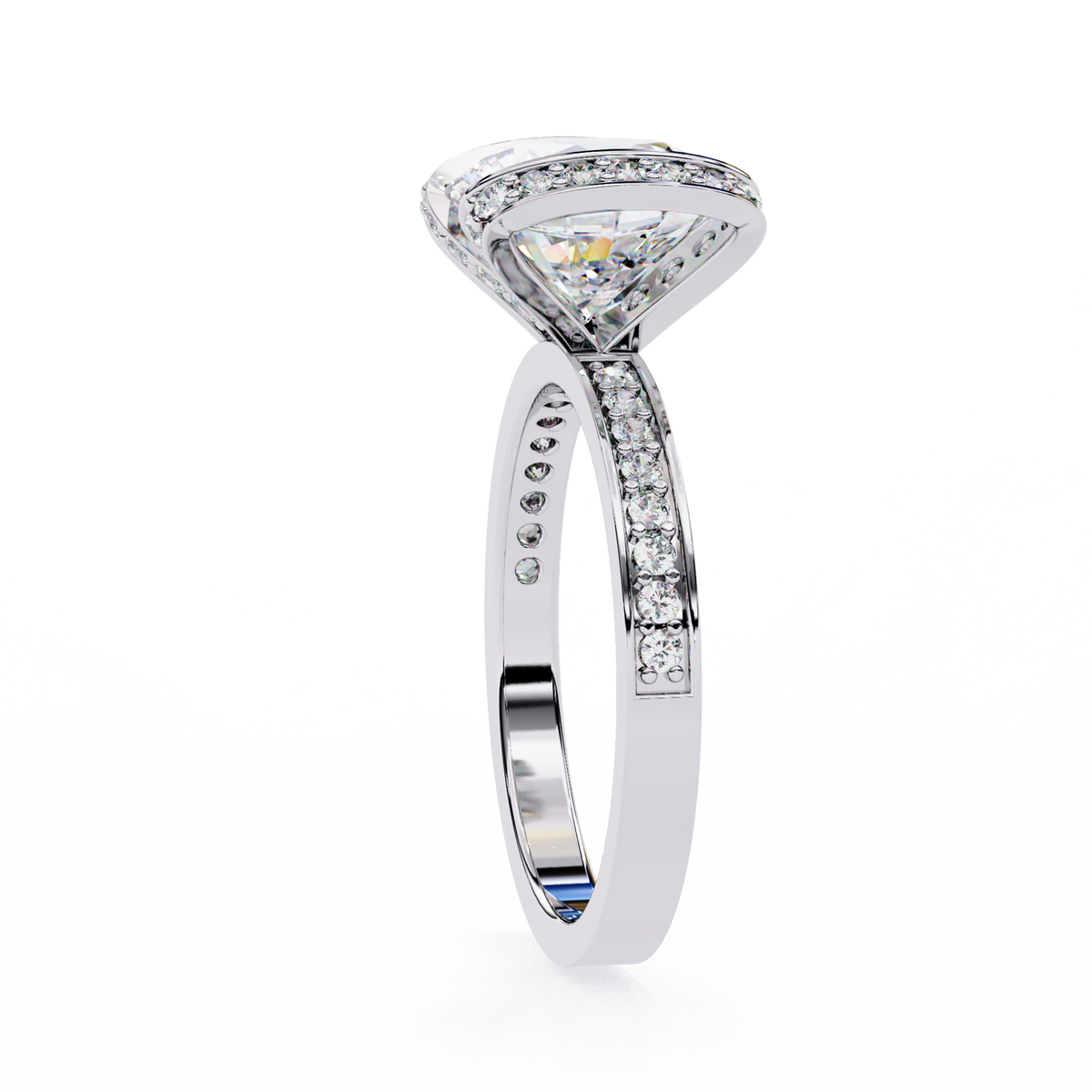 Reverra 14K Oval Diamond Double Halo Engagement Ring, CTTW-3.3