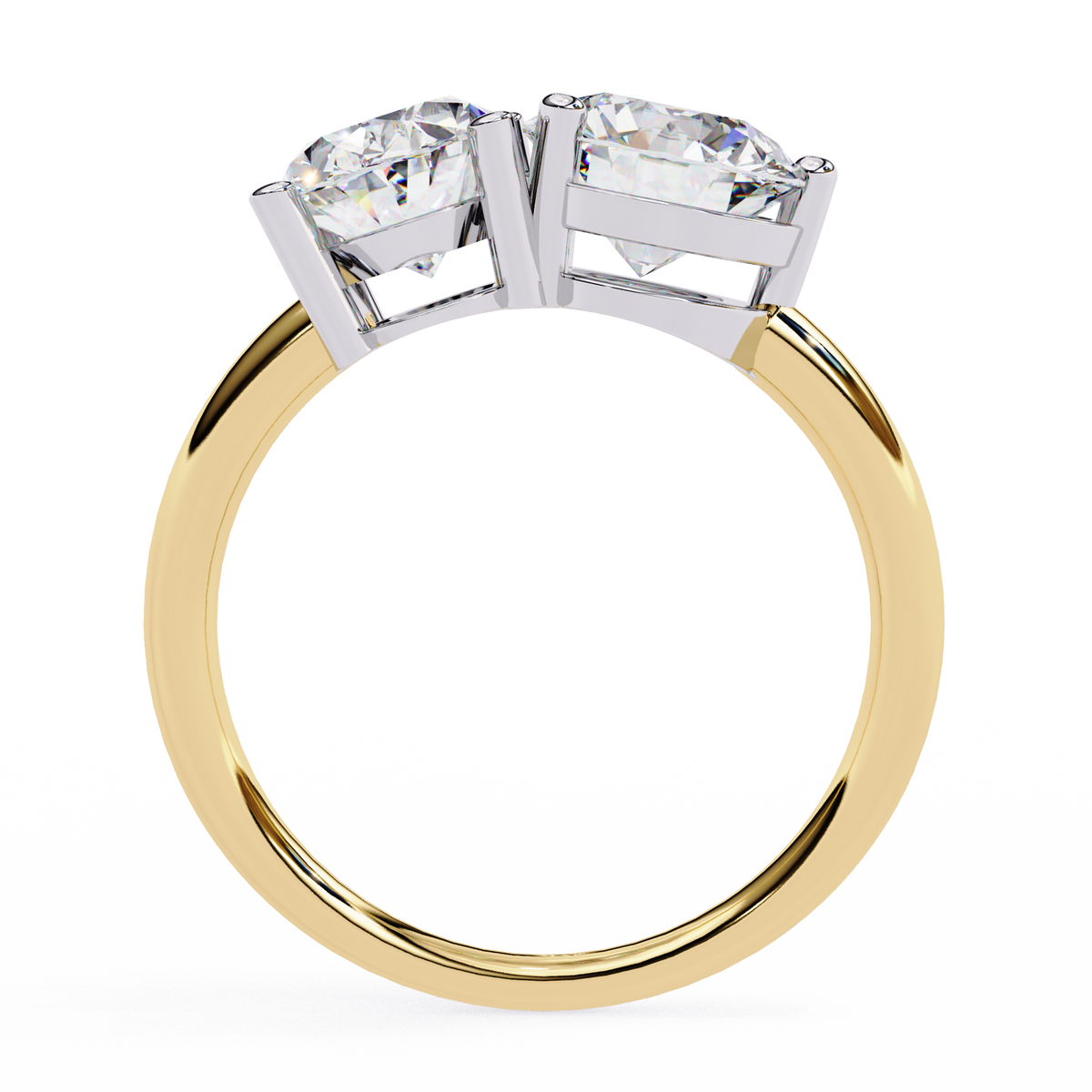 Reverra 14K Oval Round Toi et Moi Engagement Ring, CTTW-3.32