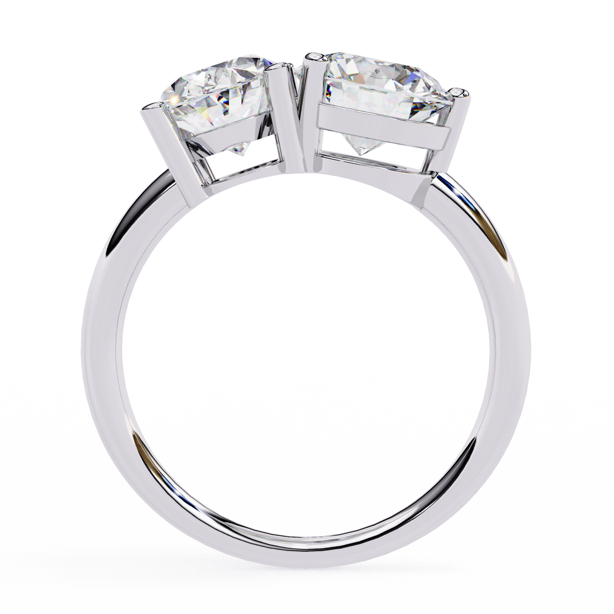 Reverra 14K Oval Round Toi et Moi Engagement Ring, CTTW-3.32