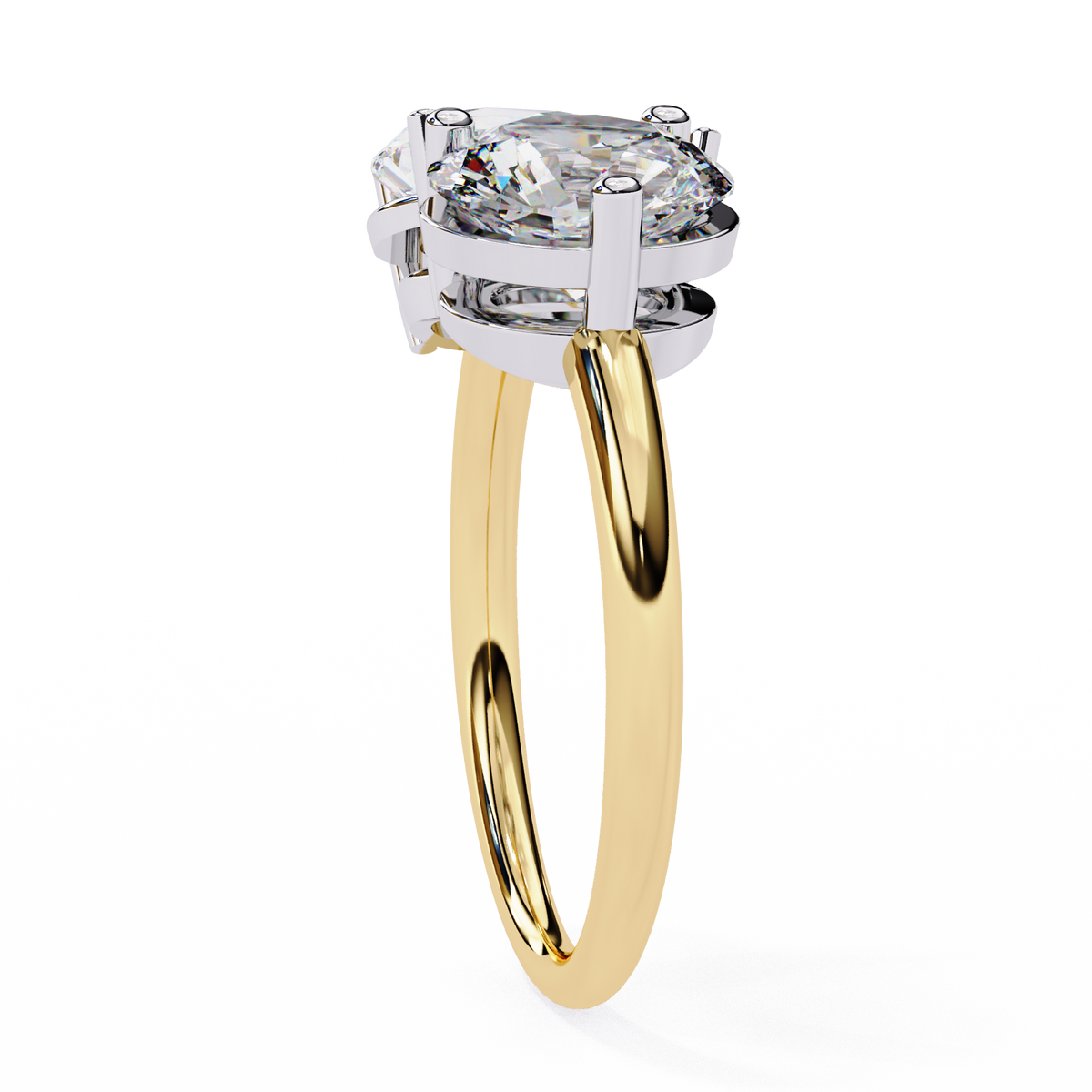 Reverra 14K Pear Round Toi et Moi Engagement Ring, CTTW-3.8
