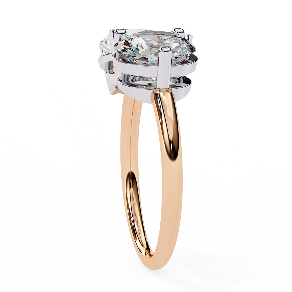 Reverra 14K Pear Round Toi et Moi Engagement Ring, CTTW-3.8
