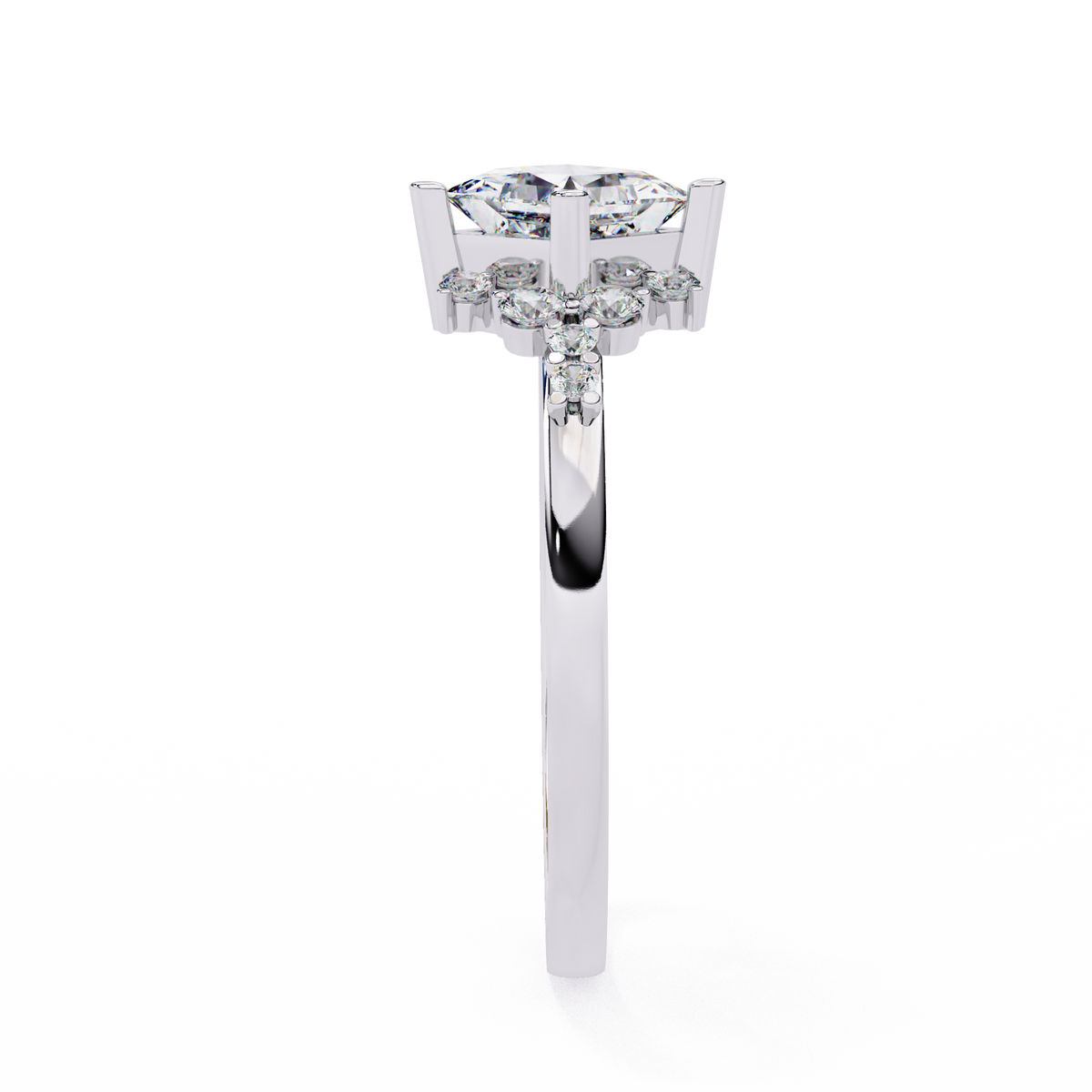 Reverra 14K Princess Diamond Cluster Engagement Ring, CTTW-1.01