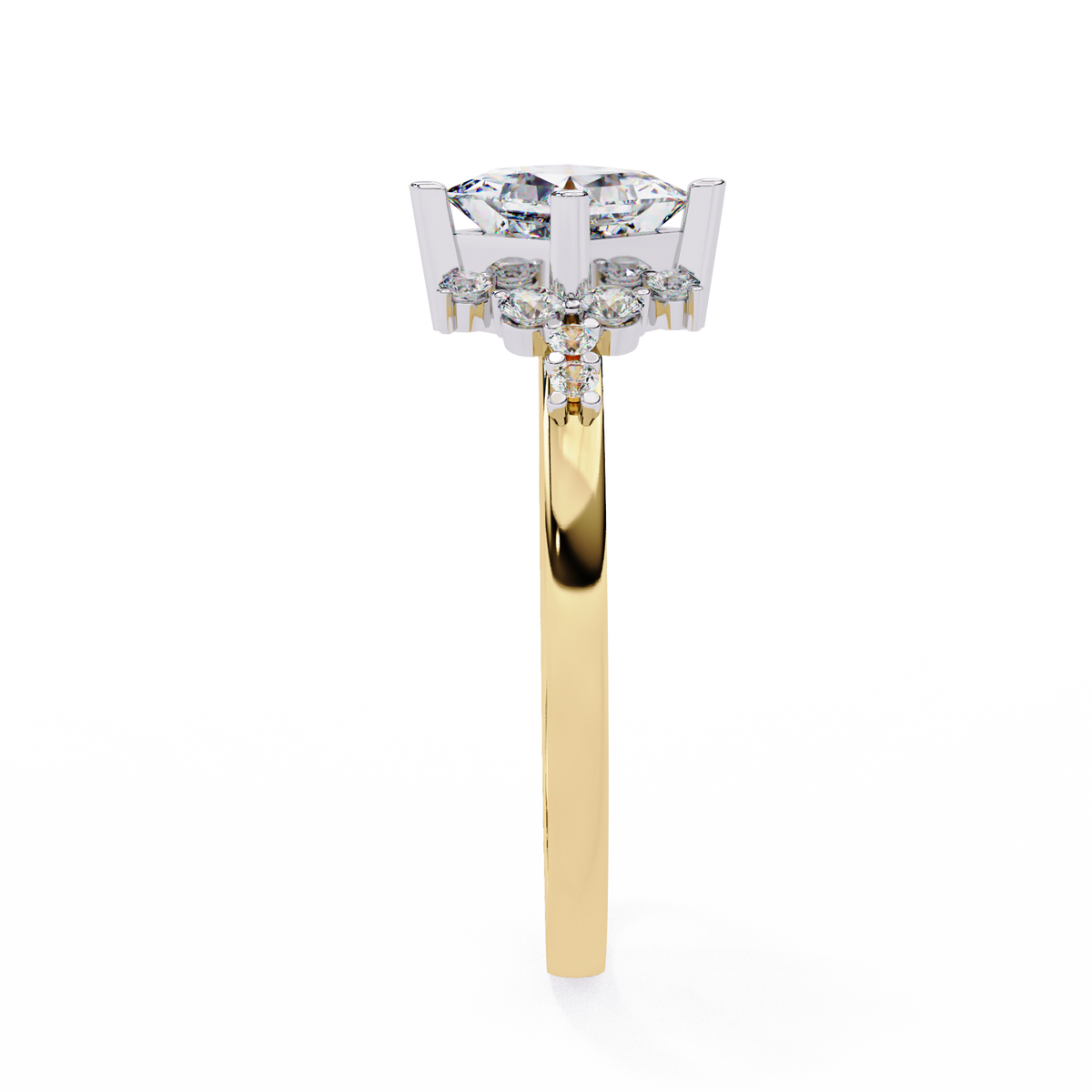 Reverra 14K Princess Diamond Cluster Engagement Ring, CTTW-1.01