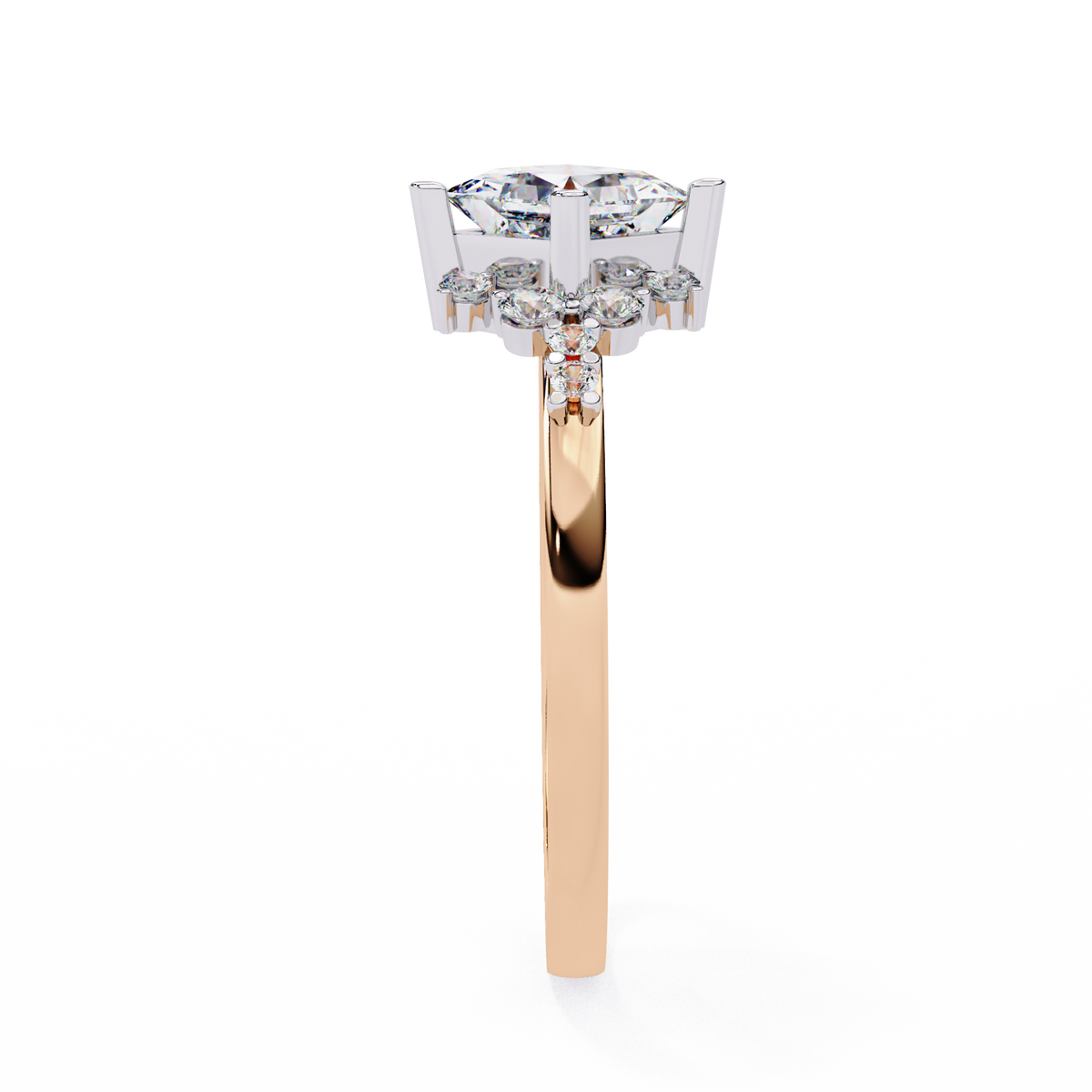 Reverra 14K Princess Diamond Cluster Engagement Ring, CTTW-1.01