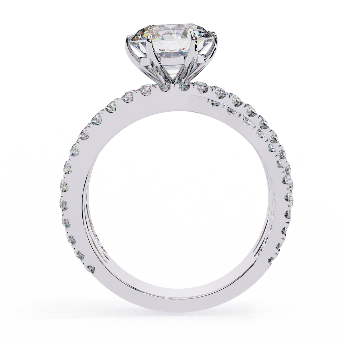 Reverra 14K Round Diamond Split Shank Engagement Ring, CTTW-1.63