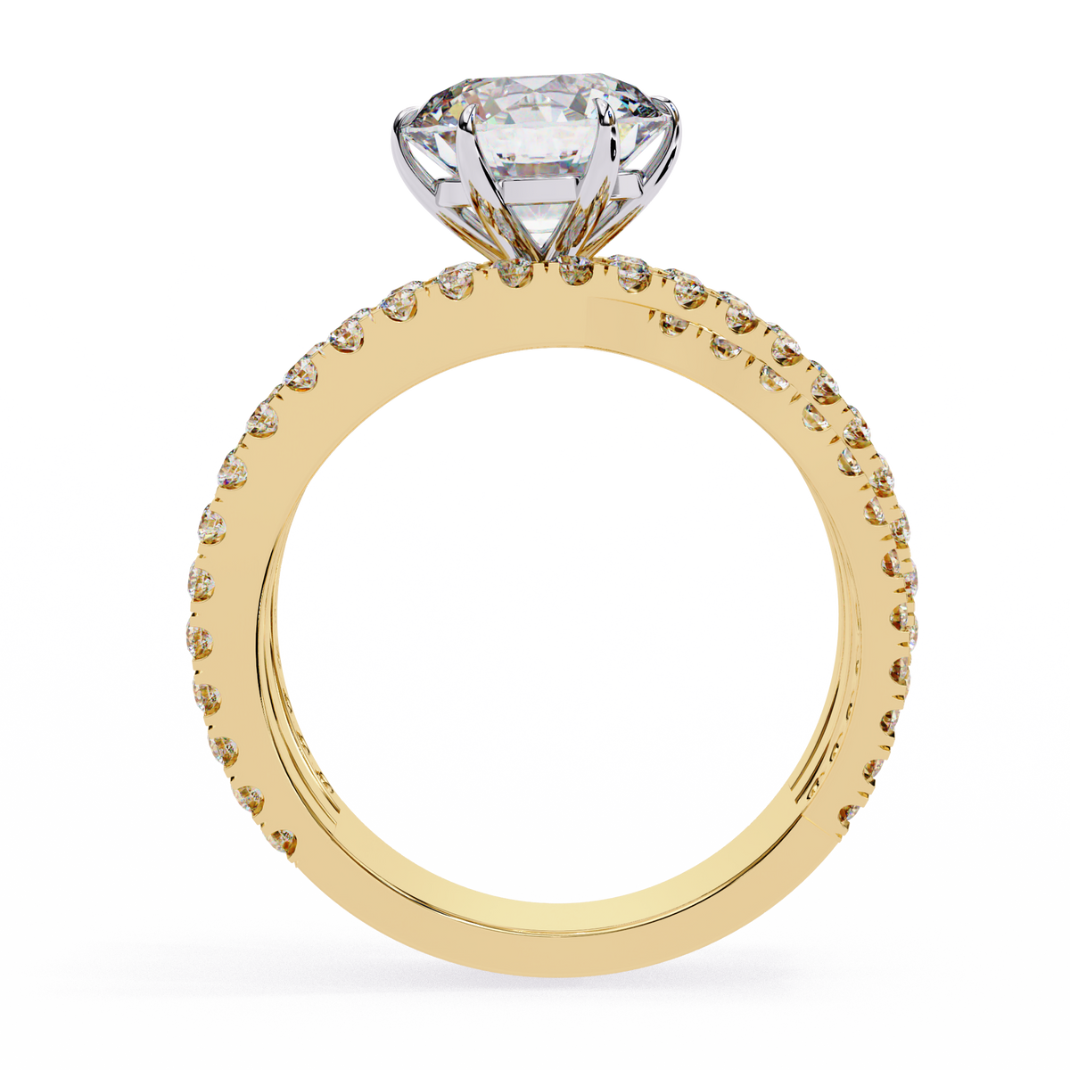 Reverra 14K Round Diamond Split Shank Engagement Ring, CTTW-1.63