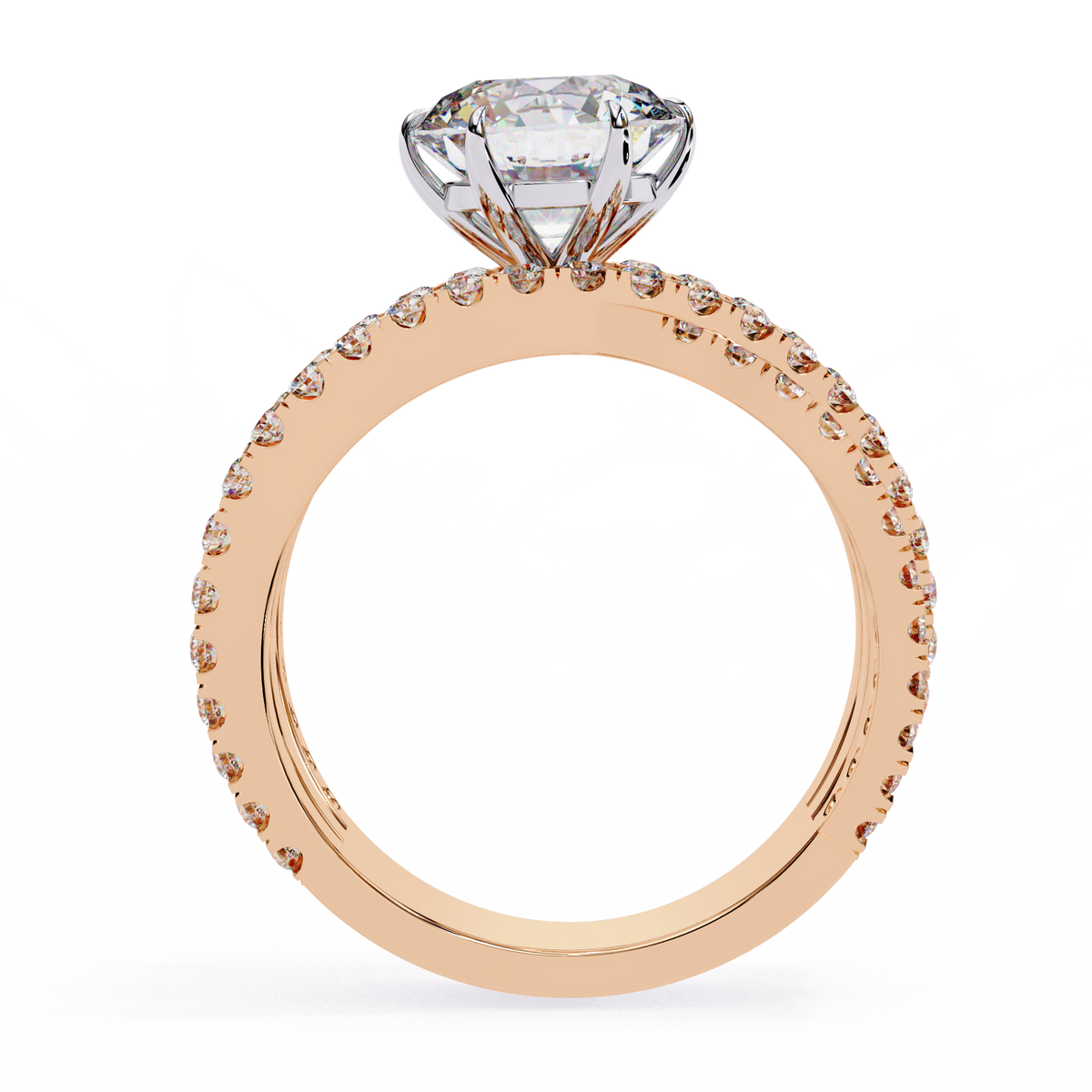 Reverra 14K Round Diamond Split Shank Engagement Ring, CTTW-1.63