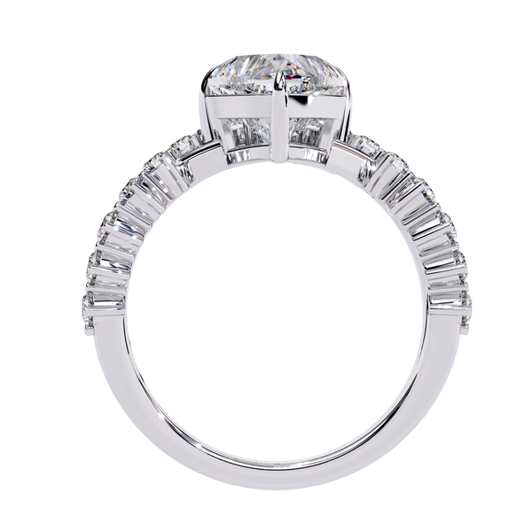 Reverra 14K Gold Heart & Round Lab Grown Diamond Crown Engagement Ring for Women, CTTW-2.62
