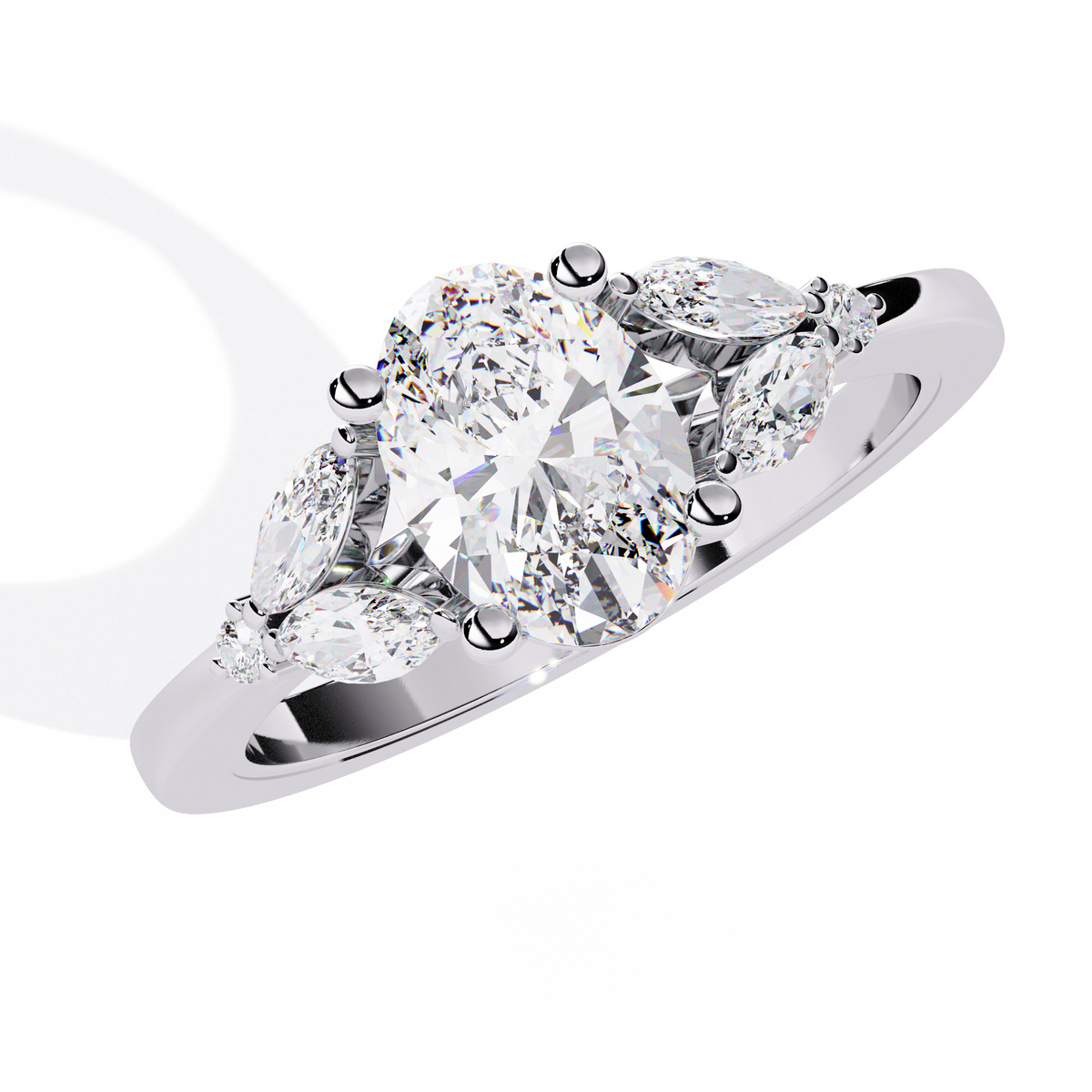 Reverra 14K Oval & Marquise Diamond Engagement Ring, CTTW-1.37