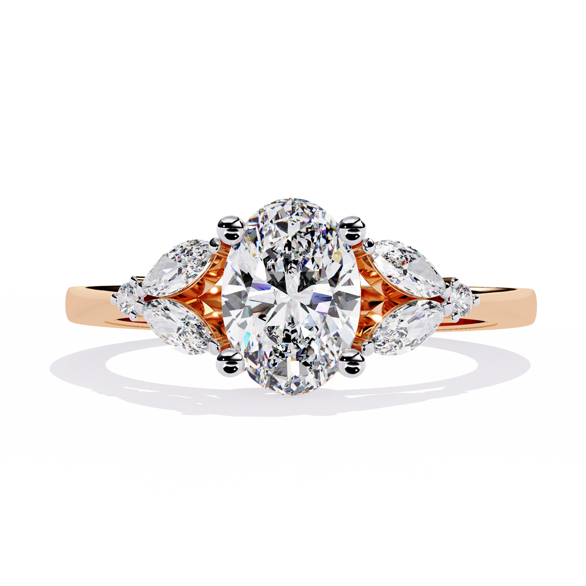 Reverra 14K Oval & Marquise Diamond Engagement Ring, CTTW-1.37