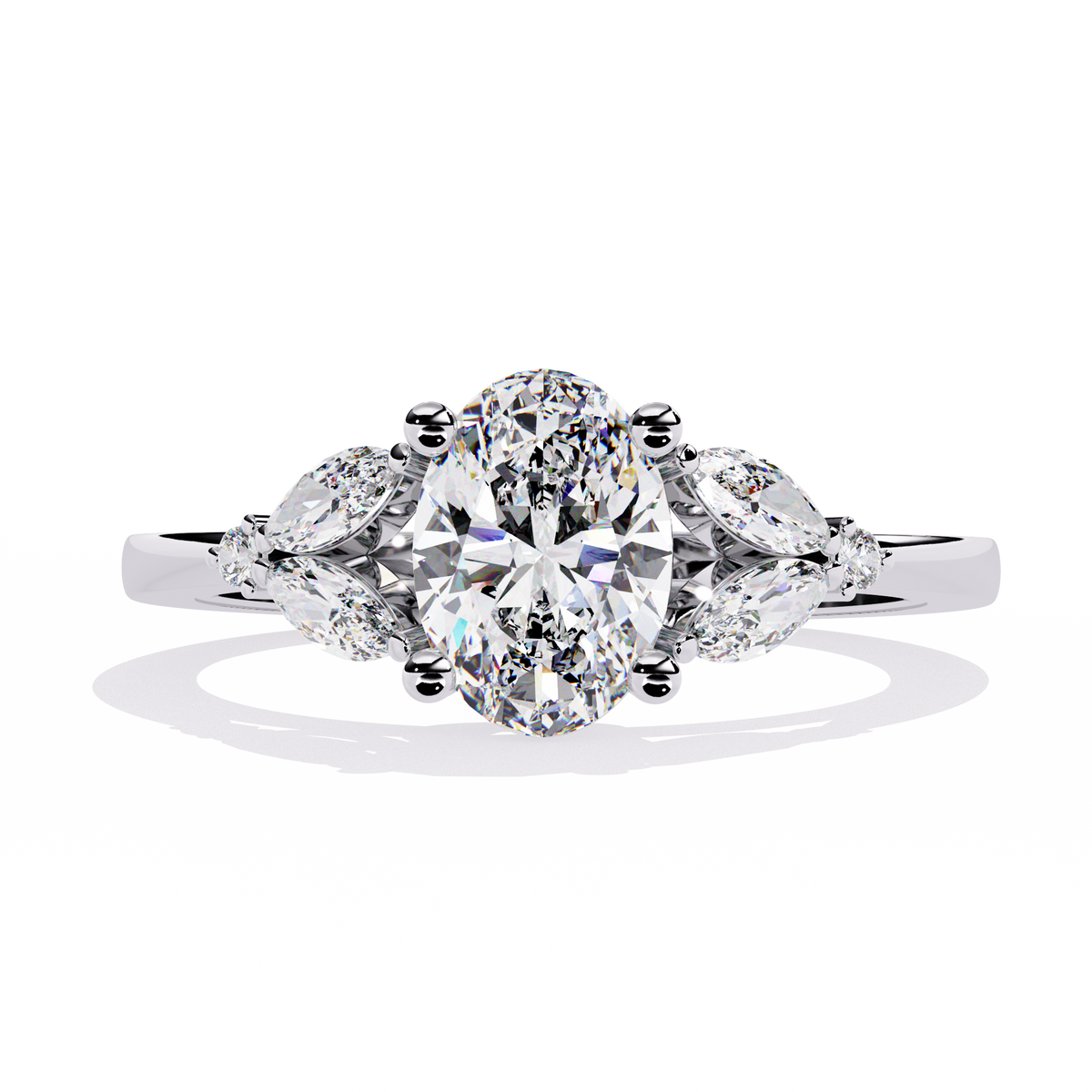 Reverra 14K Oval & Marquise Diamond Engagement Ring, CTTW-1.37