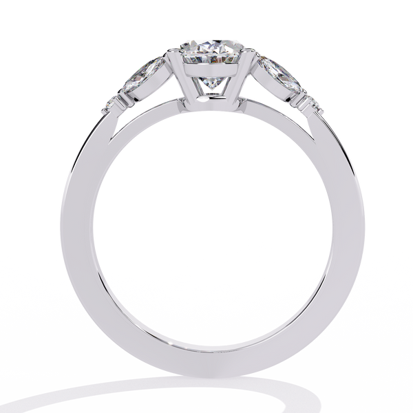 Reverra 14K Gold Oval, Marquise & Round Lab Grown Diamond Engagement Ring for Women, CTTW-1.37