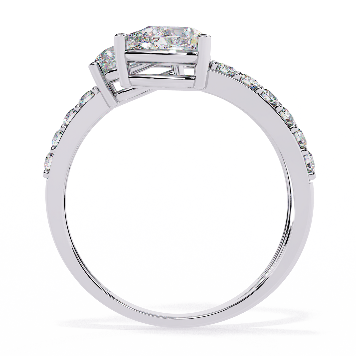 Reverra 14K Pear Double Halo Diamond Engagement Ring, CTTW-1.34