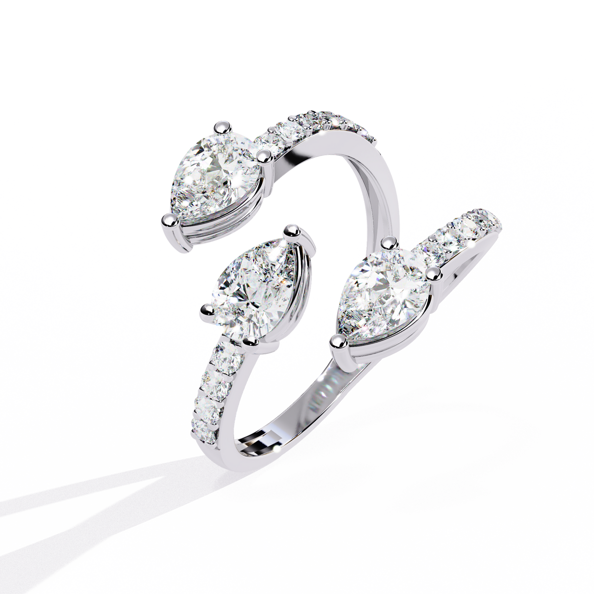 Reverra 14K Pear Double Halo Diamond Engagement Ring, CTTW-1.34