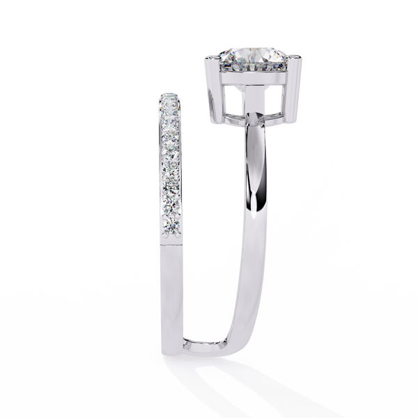 Reverra 14K Gold Round Lab Grown Diamond Solitaire Split Band Engagement Ring for Women, CTTW-1.51