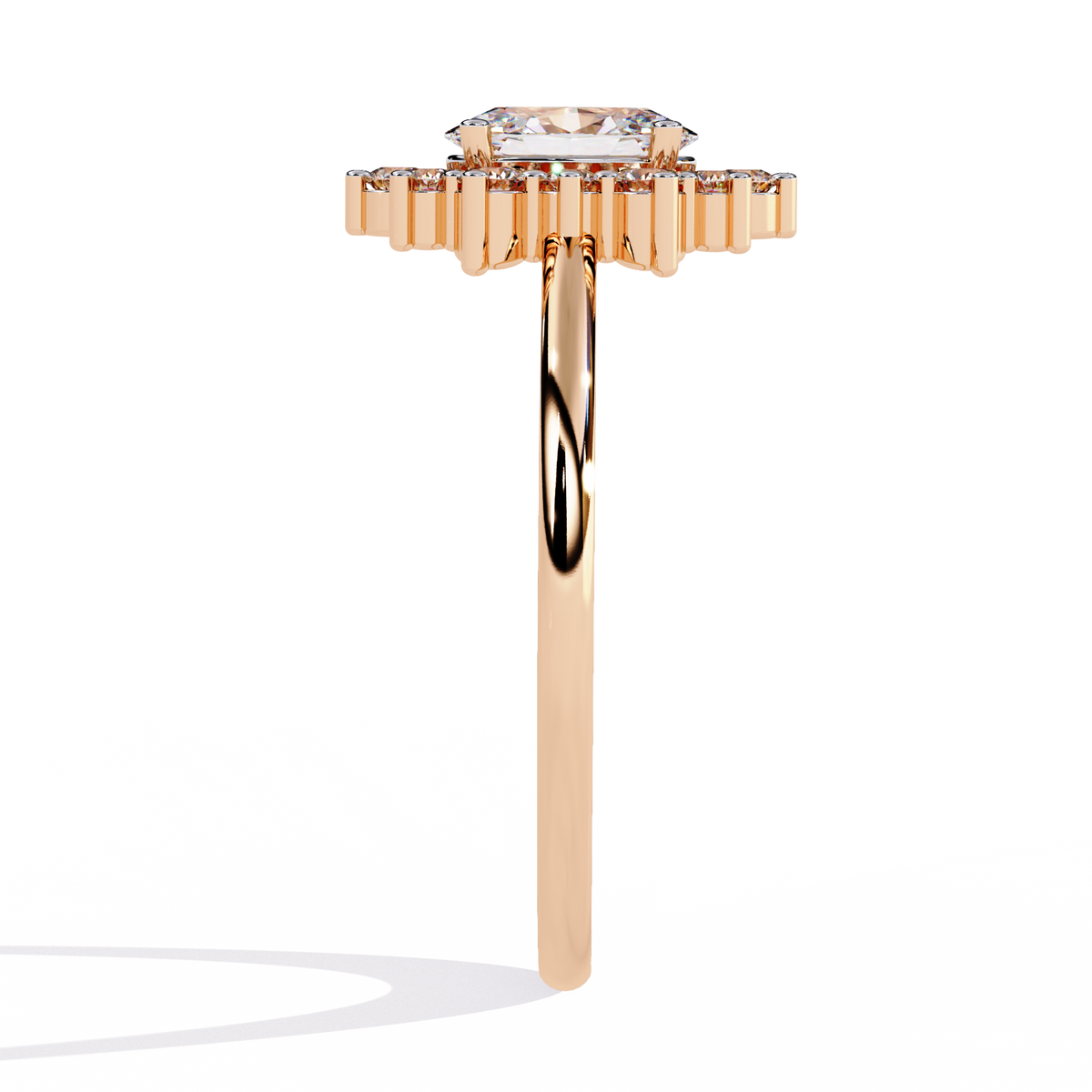 Reverra 14K Oval Halo Diamond Engagement Ring, CTTW-0.52