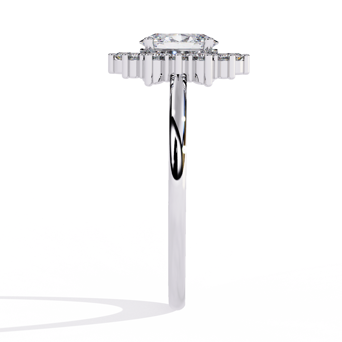 Reverra 14K Oval Halo Diamond Engagement Ring, CTTW-0.52