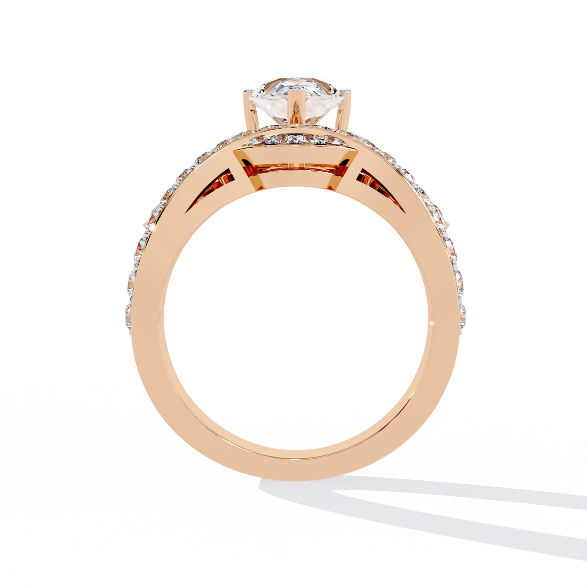 Reverra 14K Pear Diamond Halo Engagement Ring, CTTW-2.14