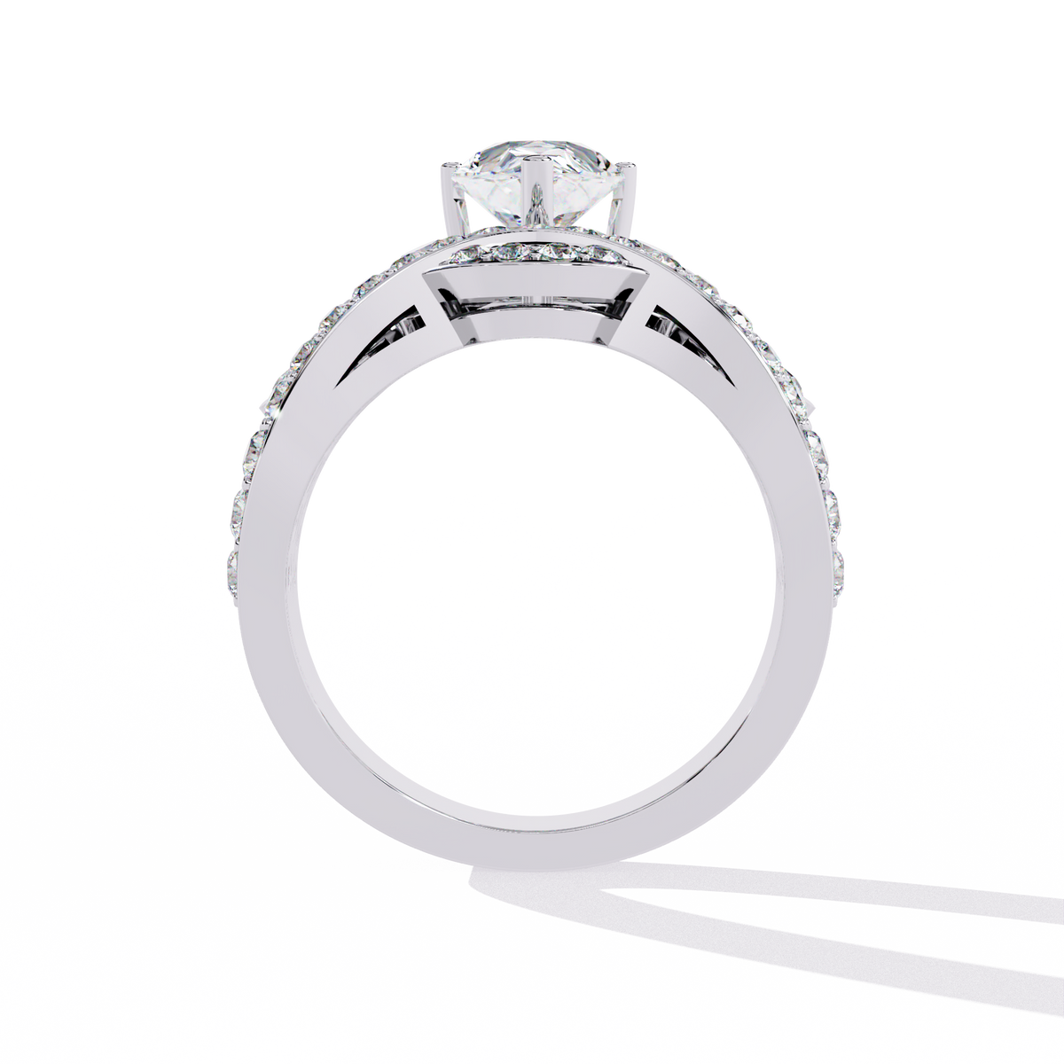 Reverra 14K Pear Diamond Halo Engagement Ring, CTTW-2.14
