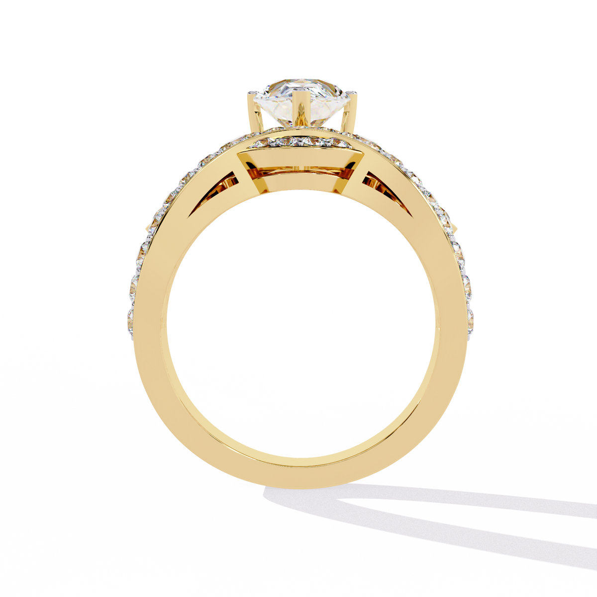 Reverra 14K Pear Diamond Halo Engagement Ring, CTTW-2.14