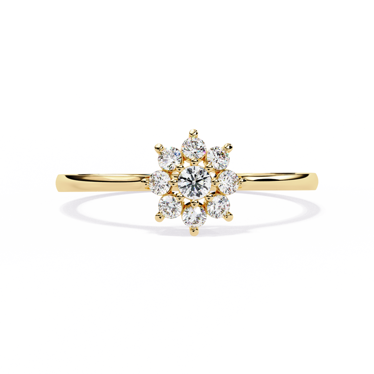 Reverra 14K Round Diamond Floral Cluster Ring, CTTW-0.17