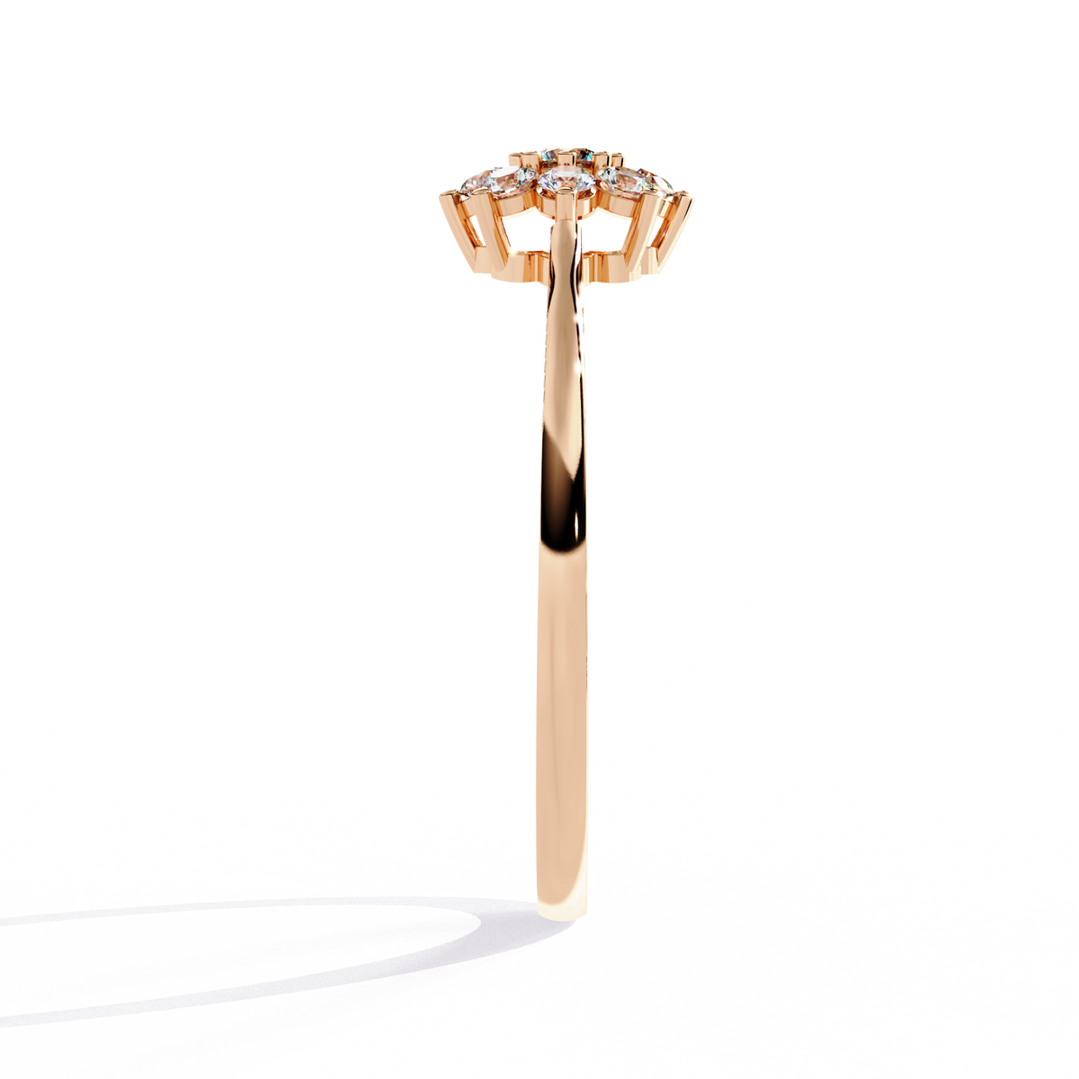 Reverra 14K Round Diamond Floral Cluster Ring, CTTW-0.17