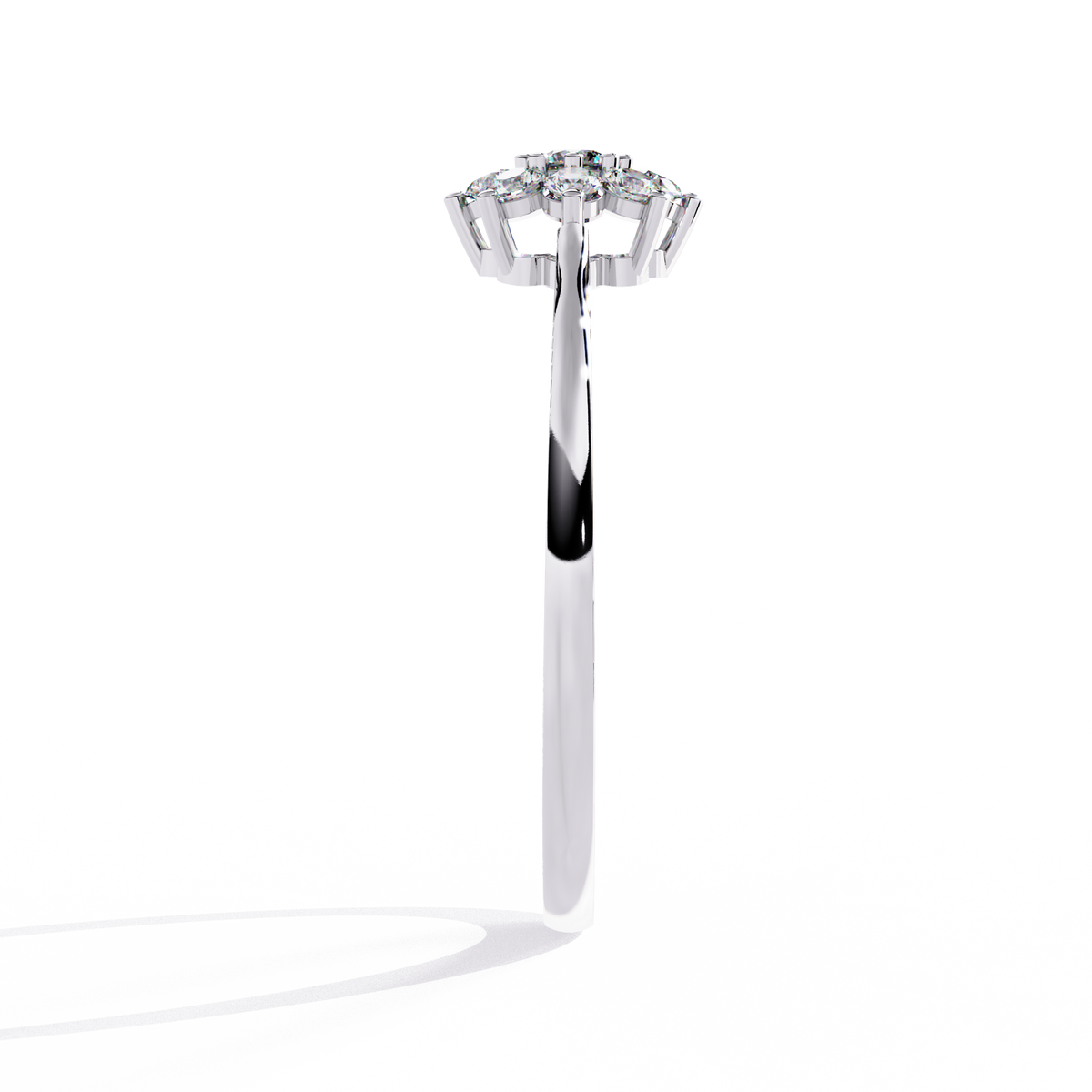 Reverra 14K Round Diamond Floral Cluster Ring, CTTW-0.17