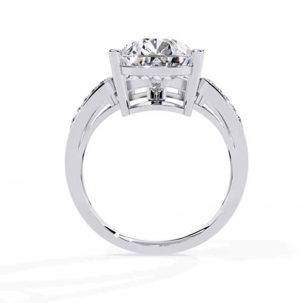 Reverra 14K Gold Pear & Round Lab Grown Diamond Split Shank Engagement Ring for Women, CTTW-5.78
