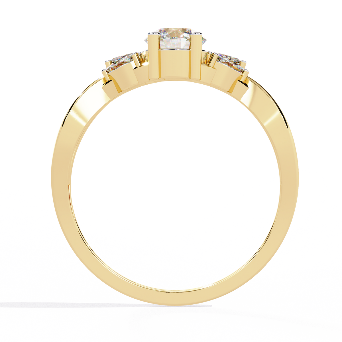 Reverra 14K Round & Marquise Diamond Twist Ring, CTTW-0.58
