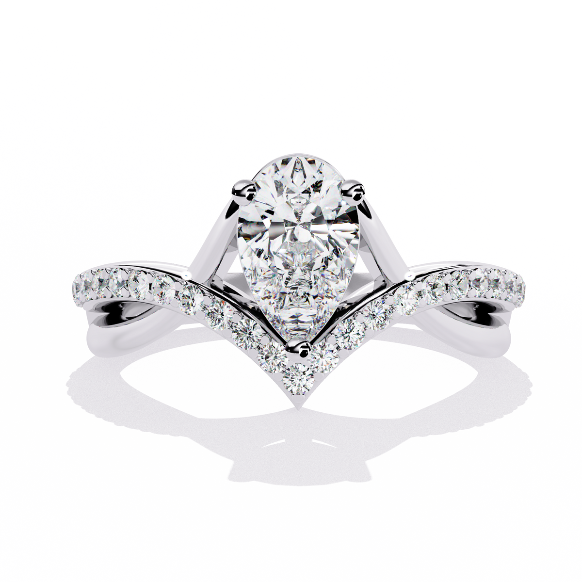 Reverra 14K Oval Diamond Twisted Engagement Ring, CTTW-0.94
