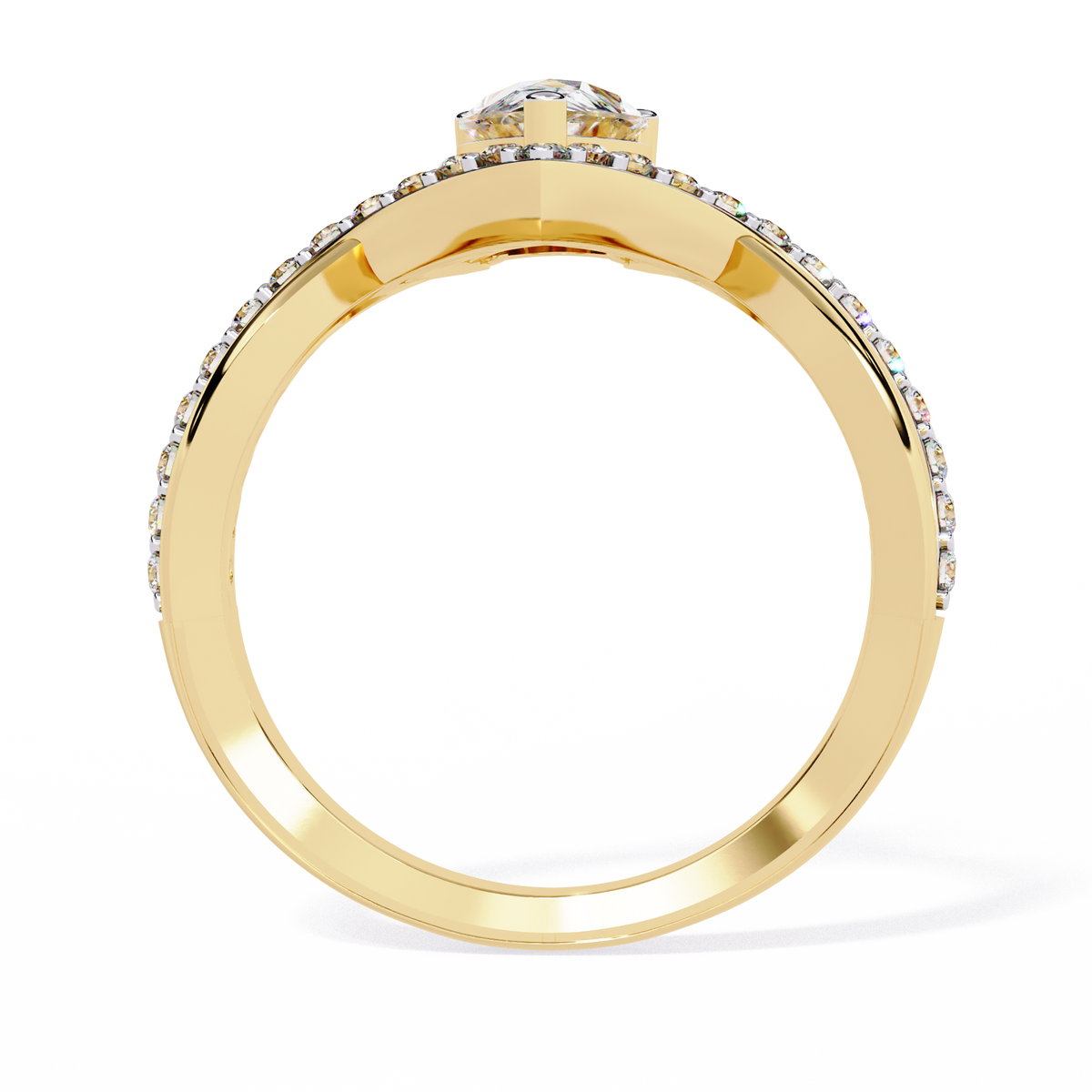 Reverra 14K Oval Diamond Twisted Engagement Ring, CTTW-0.94