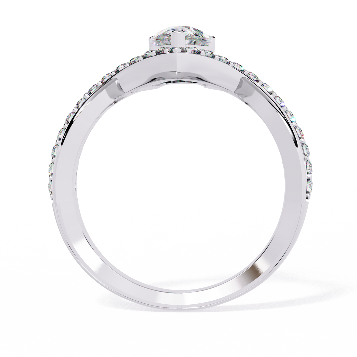 Reverra 14K Oval Diamond Twisted Engagement Ring, CTTW-0.94