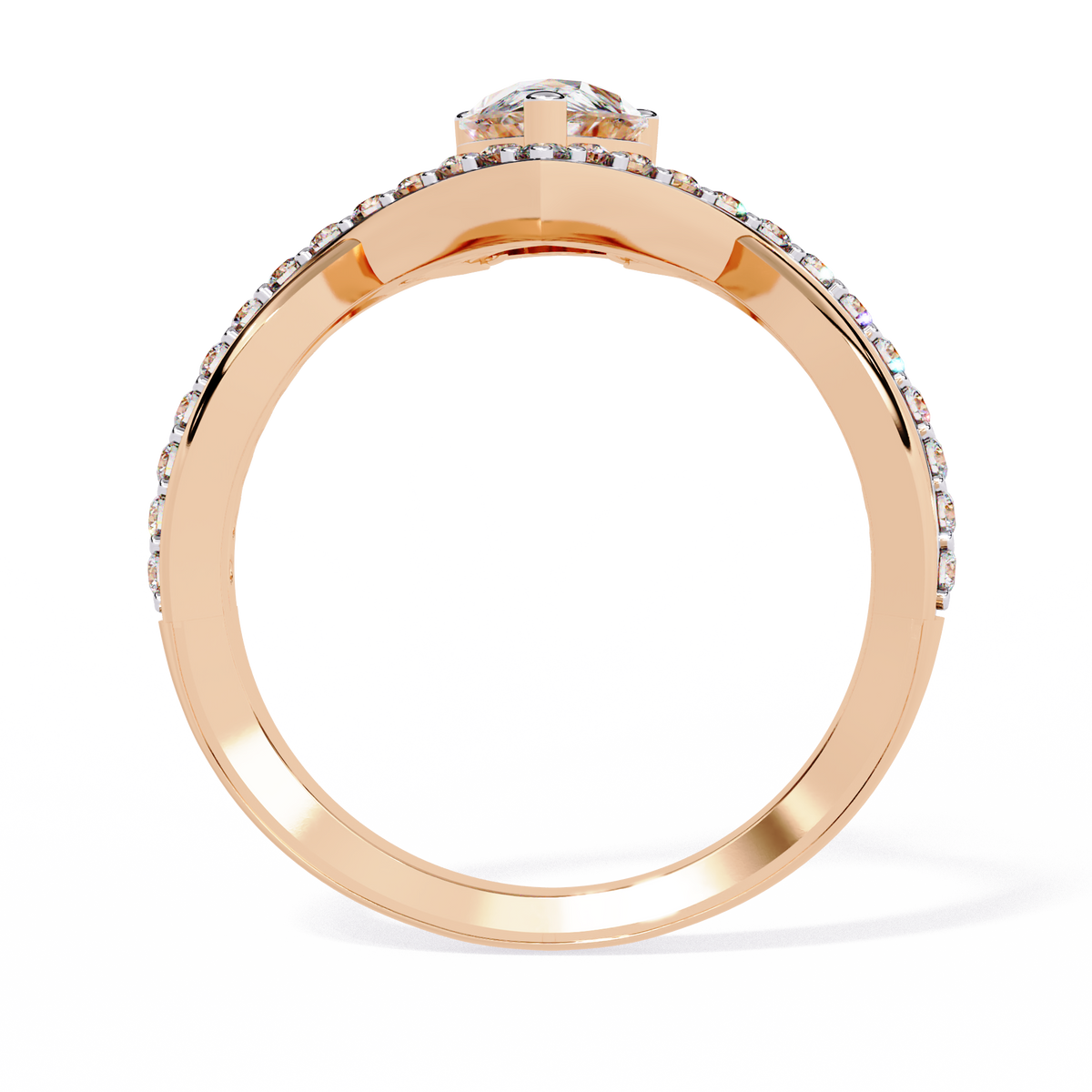 Reverra 14K Oval Diamond Twisted Engagement Ring, CTTW-0.94