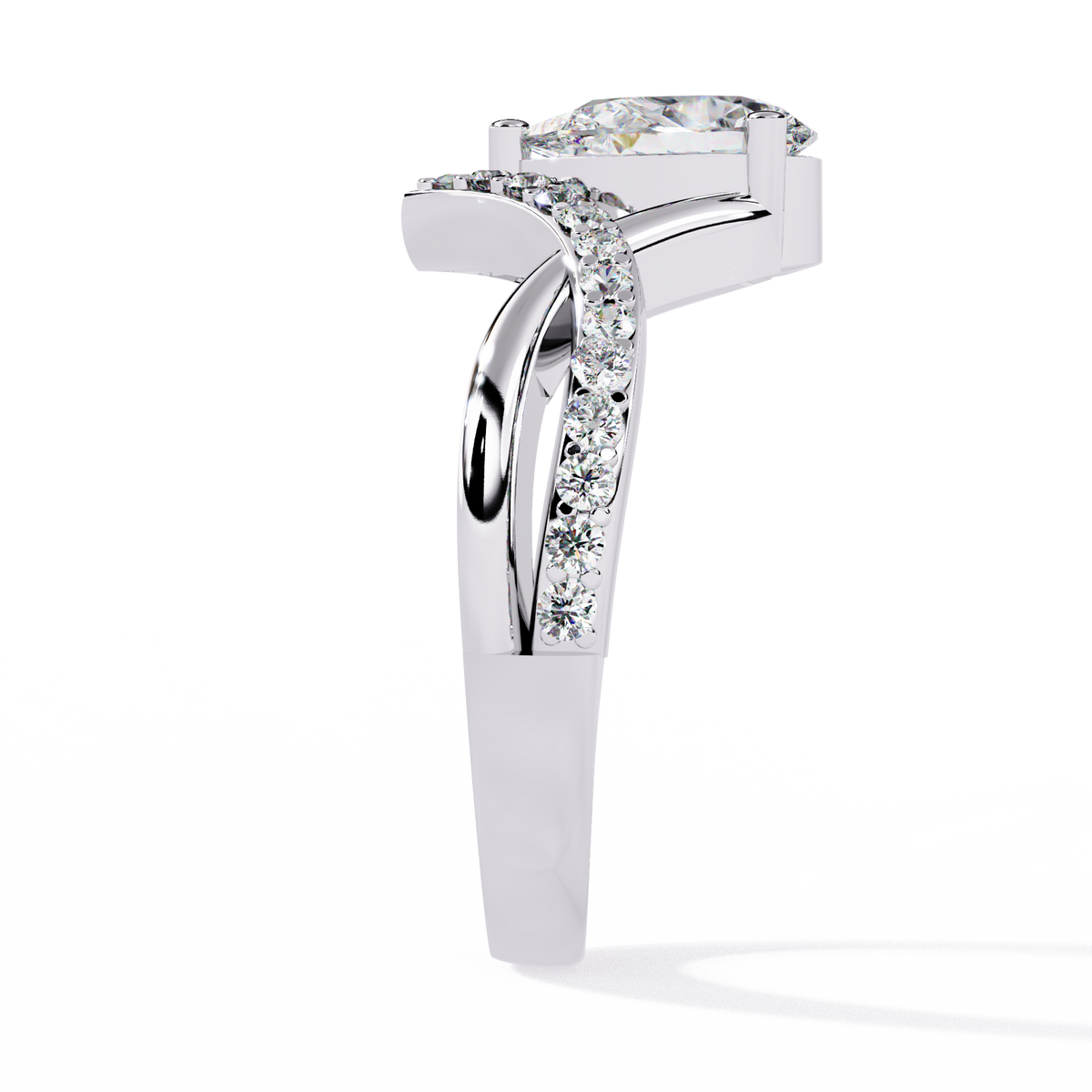 Reverra 14K Oval Diamond Twisted Engagement Ring, CTTW-0.94