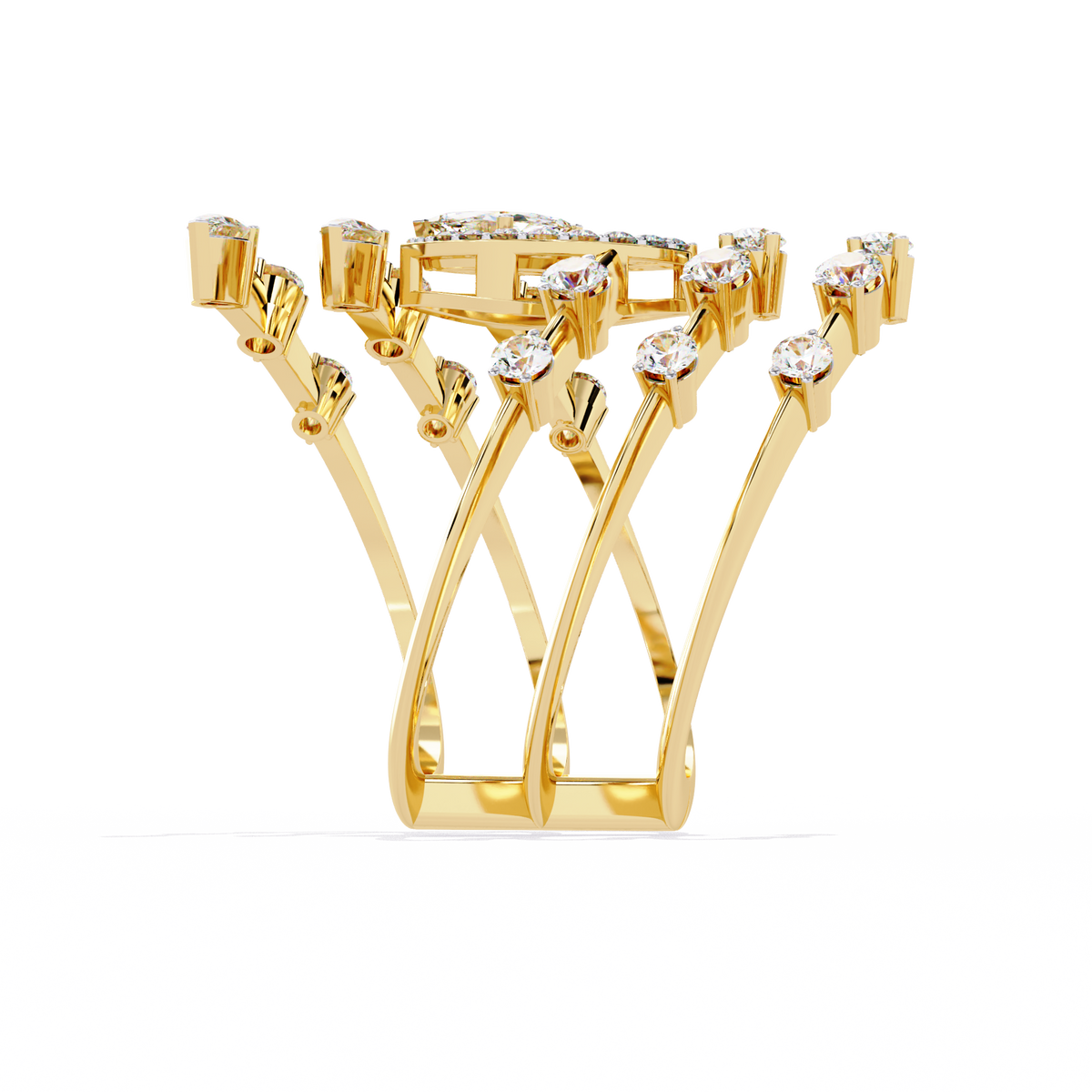 Reverra 14K Marquise Diamond Multi Band Ring, CTTW-1.18