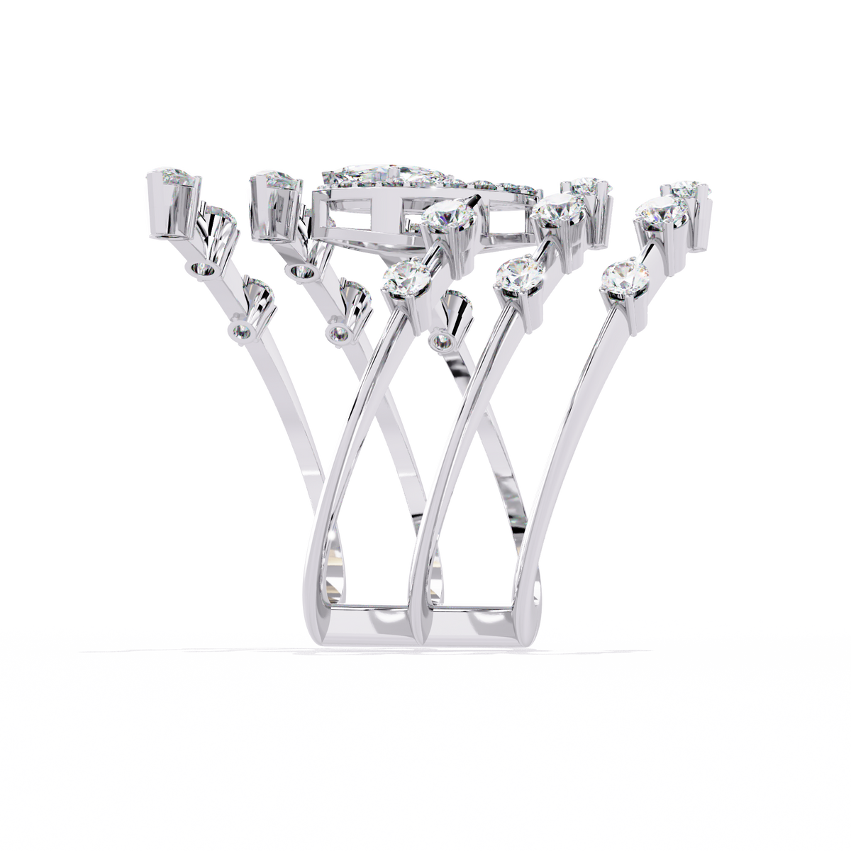 Reverra 14K Marquise Diamond Multi Band Ring, CTTW-1.18