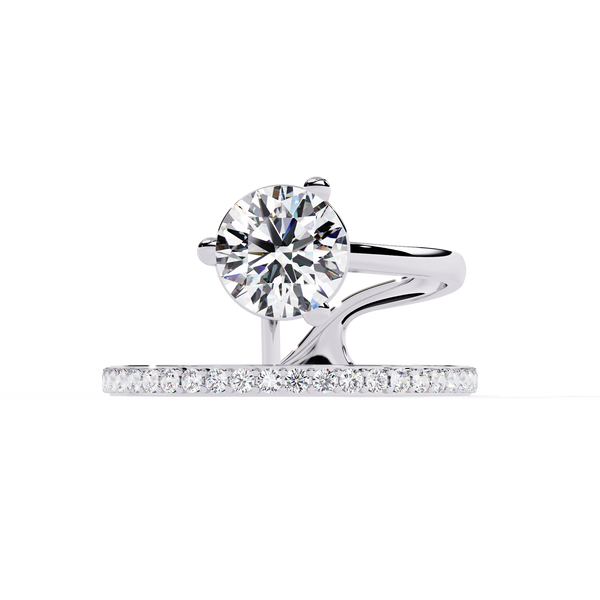 Reverra 14K Gold Round Lab Grown Diamond Open Bypass Engagement Ring for Women, CTTW-1.51