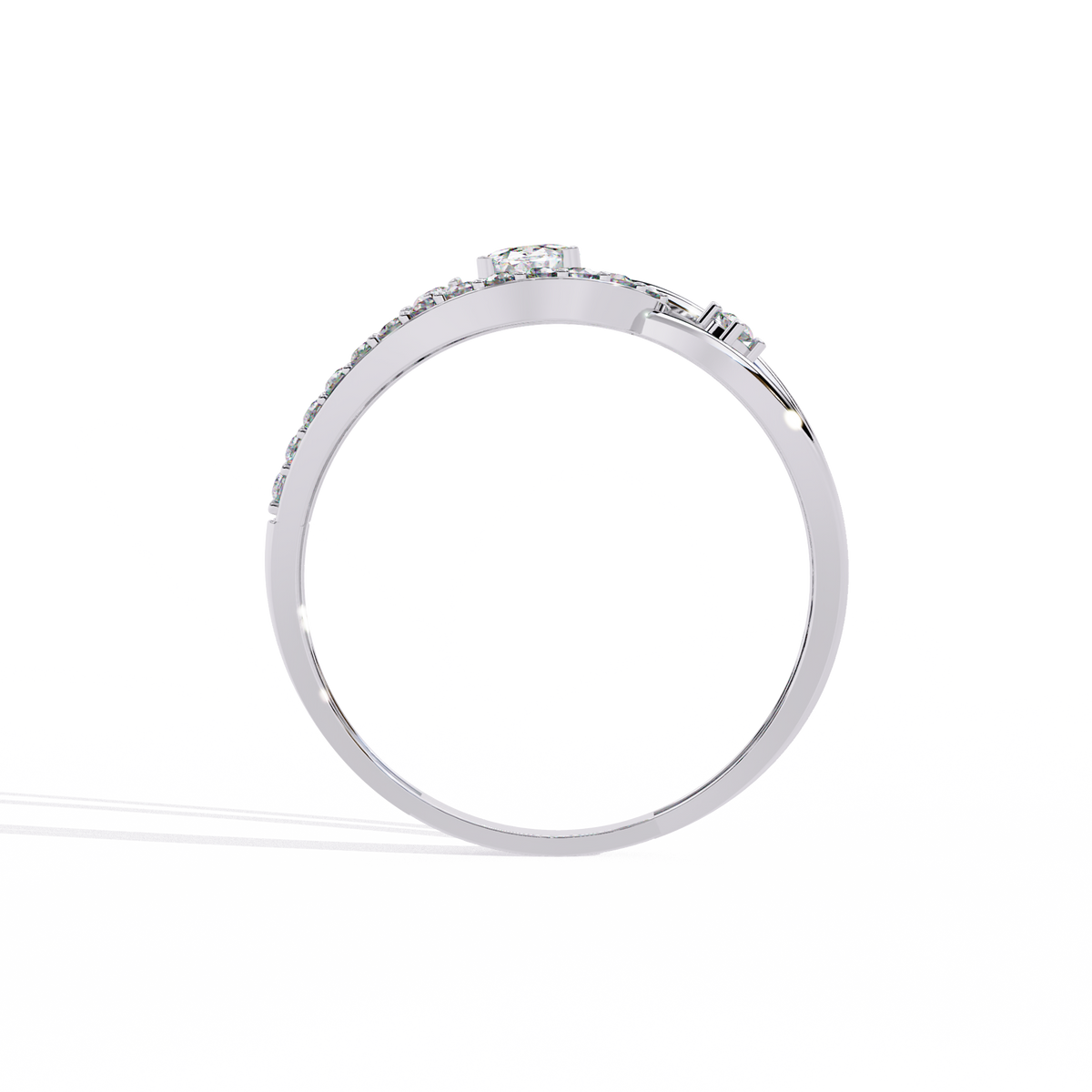 Reverra 14K Oval Diamond Artistic Engagement Ring, CTTW-0.34