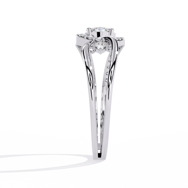 Reverra 14K Gold Round & Oval Lab Grown Diamond Artistic Engagement Ring for Women, CTTW-0.34