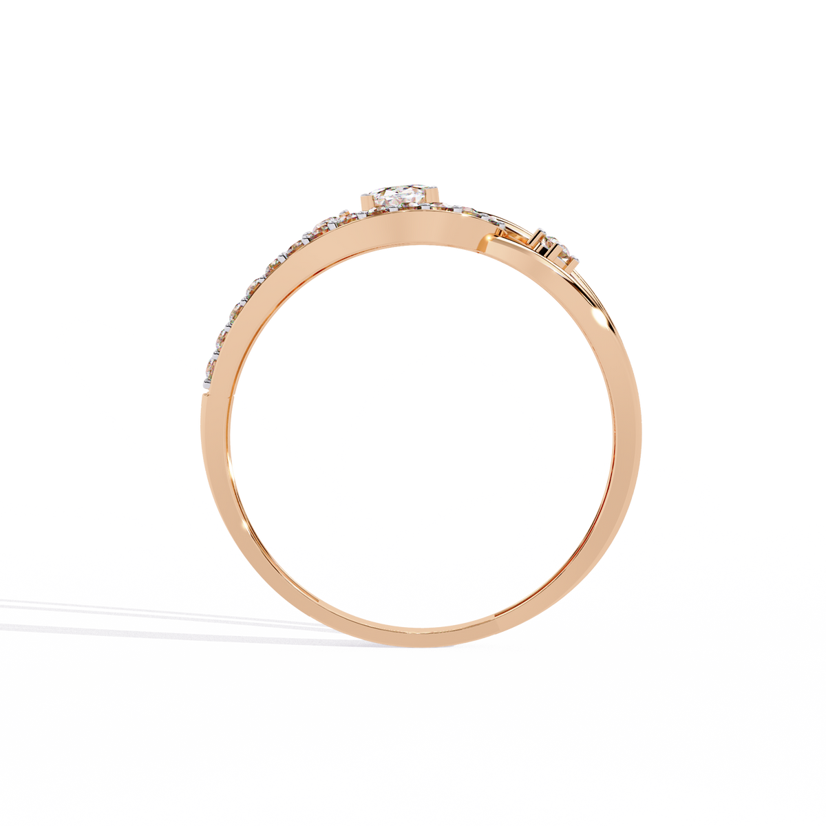 Reverra 14K Oval Diamond Artistic Engagement Ring, CTTW-0.34