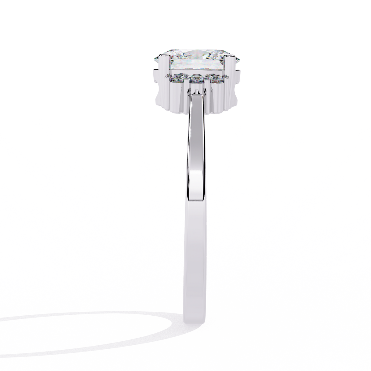 Reverra 14K Oval Diamond Cluster Engagement Ring, CTTW-0.72