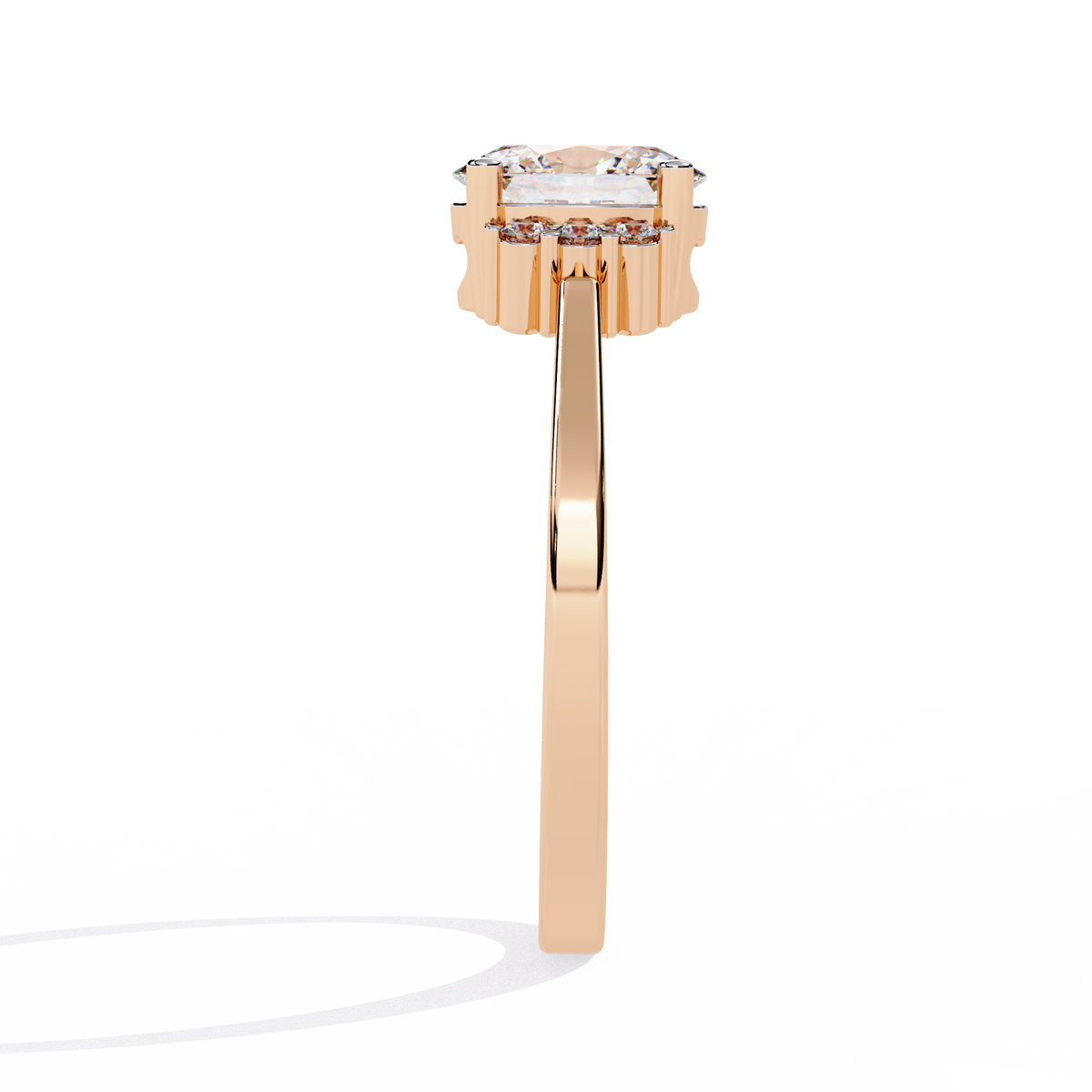 Reverra 14K Oval Diamond Cluster Engagement Ring, CTTW-0.72