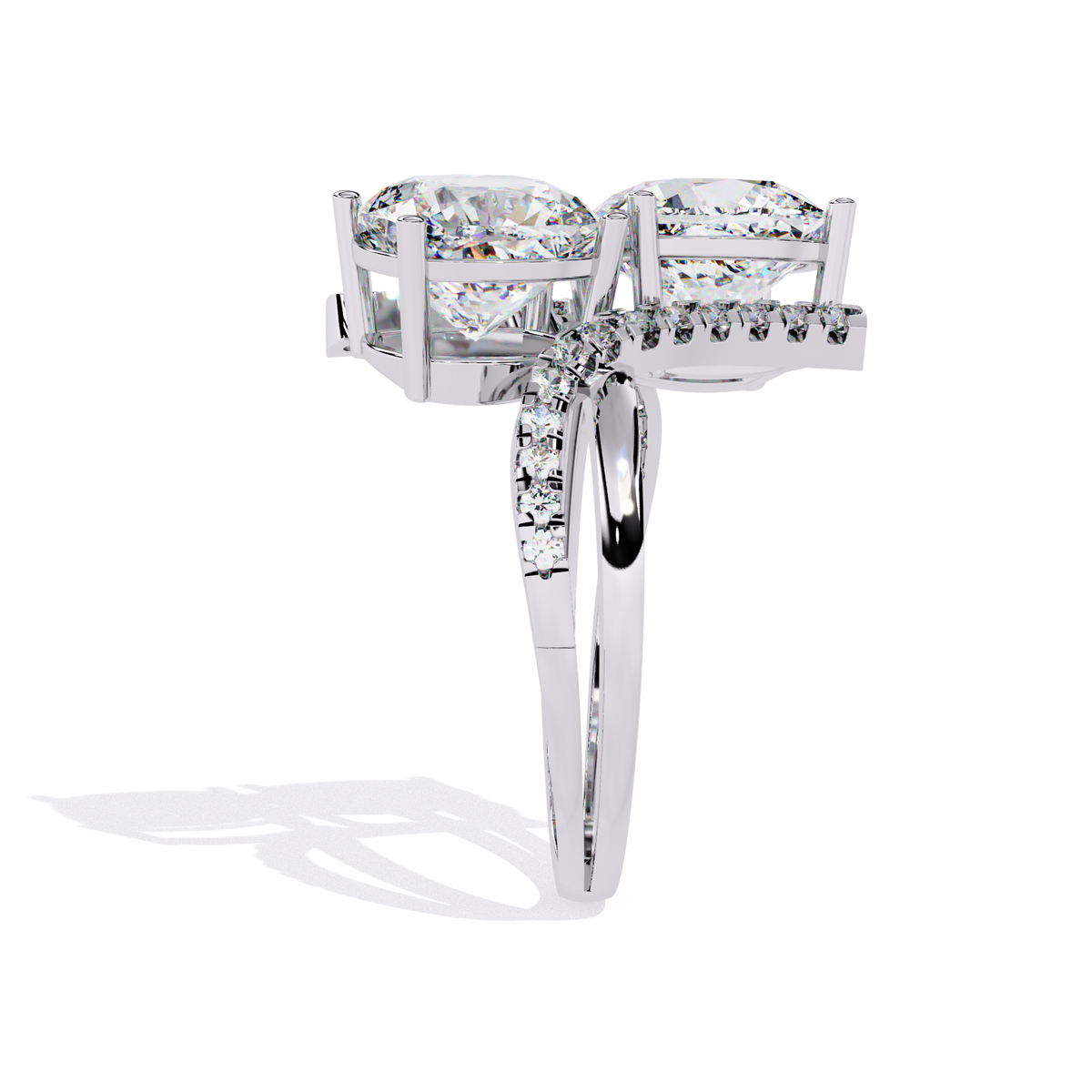 Reverra 14K Round Diamond Toi et Moi Engagement Ring, CTTW-5.04