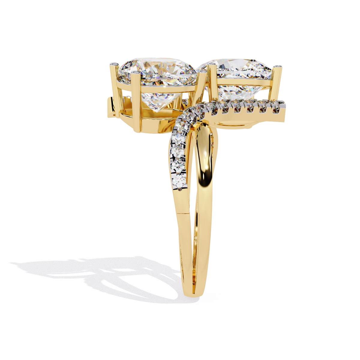 Reverra 14K Round Diamond Toi et Moi Engagement Ring, CTTW-5.04