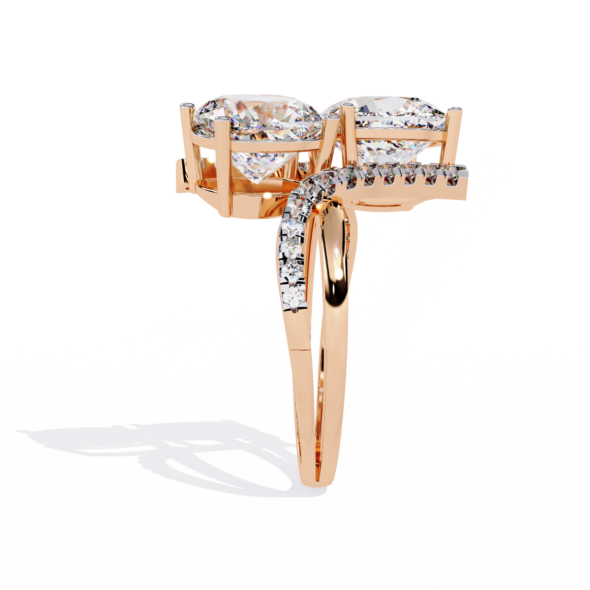 Reverra 14K Round Diamond Toi et Moi Engagement Ring, CTTW-5.04