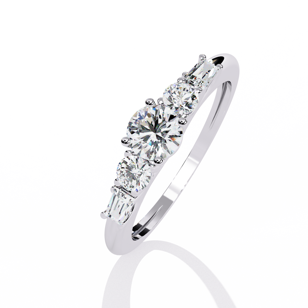 Reverra 14K Round Diamond Five Stone Engagement Ring, CTTW-0.73