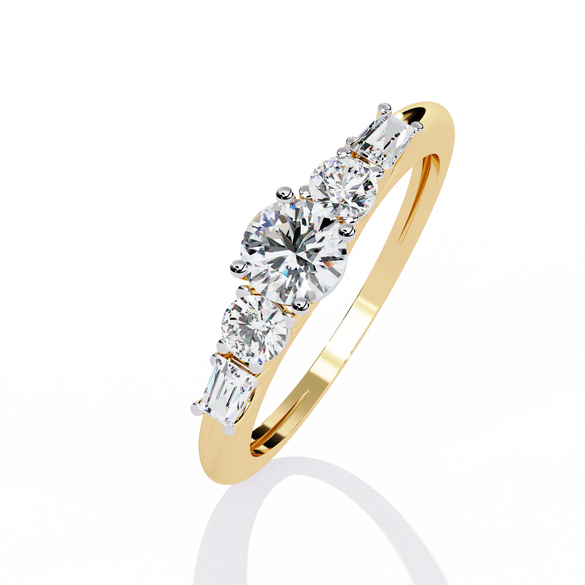 Reverra 14K Round Diamond Five Stone Engagement Ring, CTTW-0.73