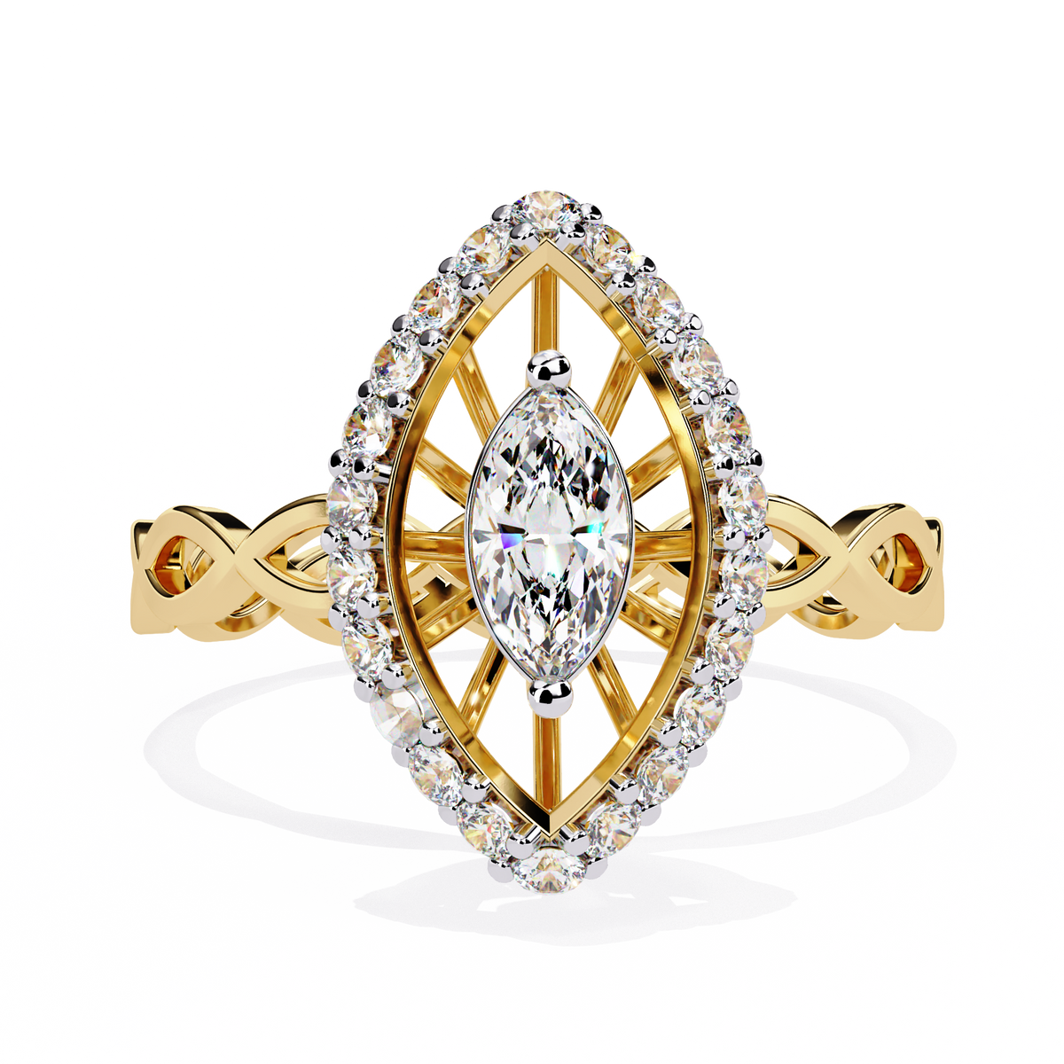 Reverra 14K Marquise Diamond Halo Engagement Ring, CTTW-0.56